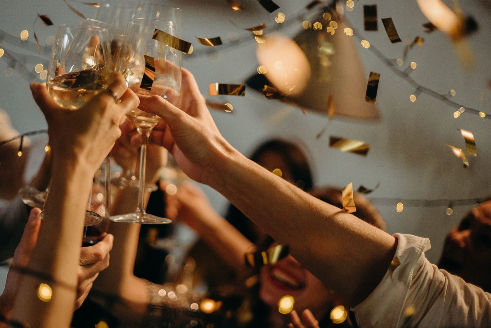 A couple toasting wine at an upscale casino restaurant