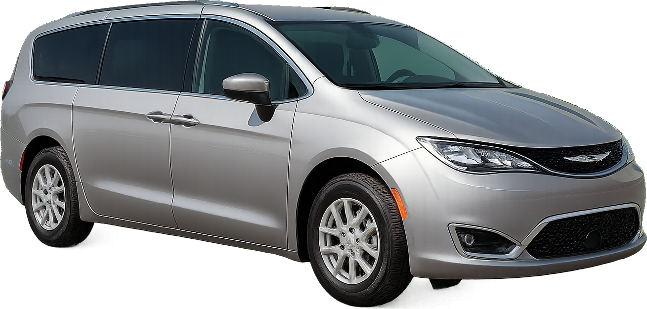 Silver zTrip shuttle van ready for pickup